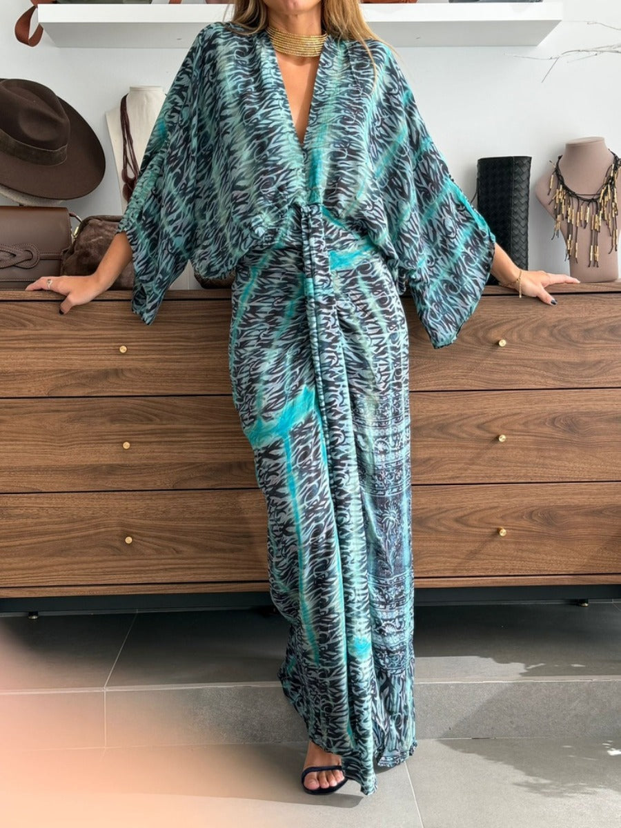 Elegant V-Neck Long Sleeve Dress