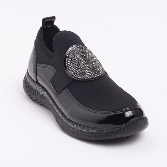 Rhinestone Patent Leather Sneakers