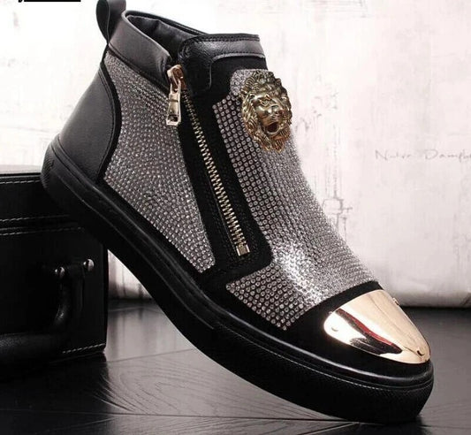 Men's Luxury Rhinestone Thick-soled Sneakers