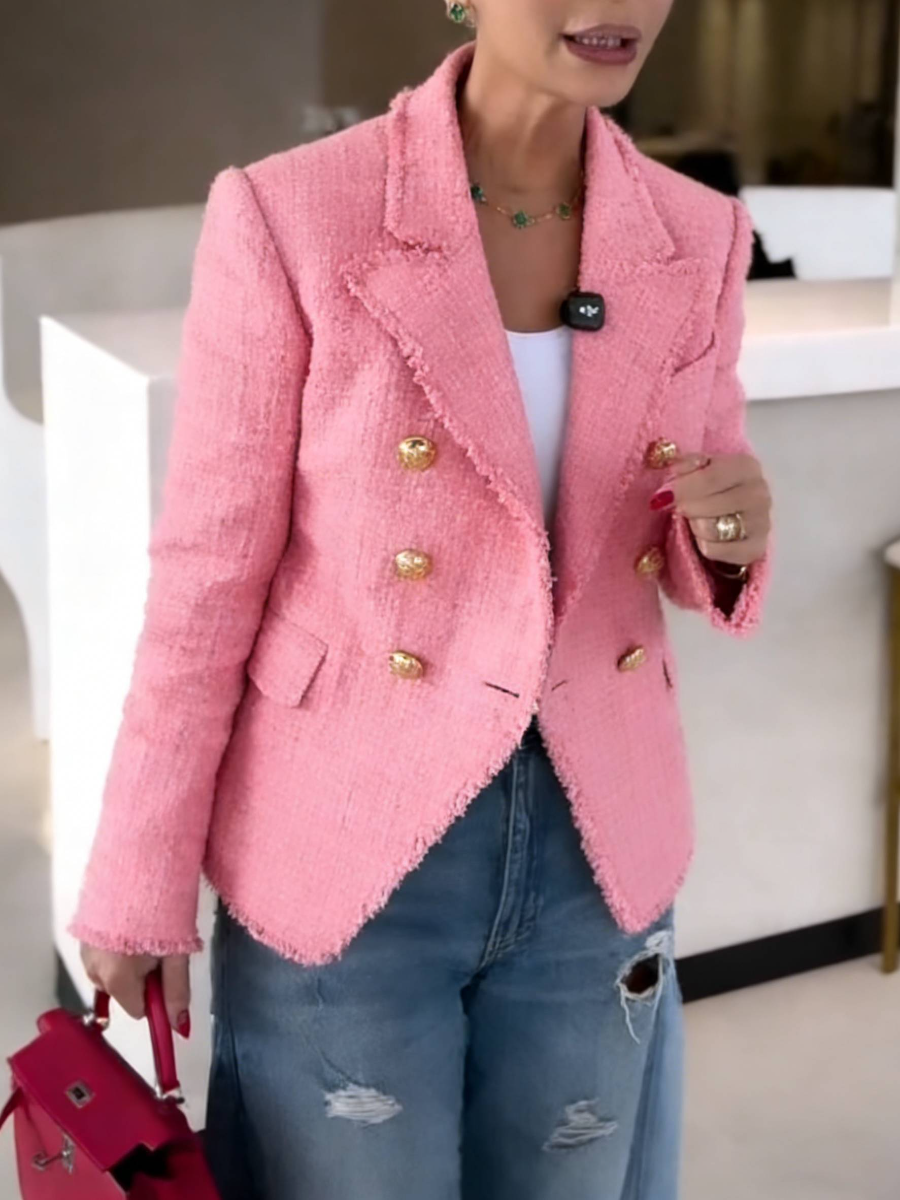 Chic Lapel Double-breasted Jacket