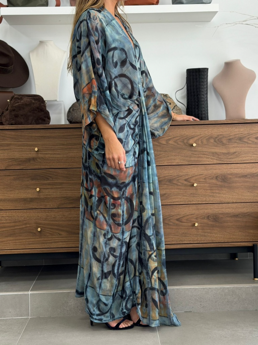 Elegant V-Neck Long Sleeve Dress