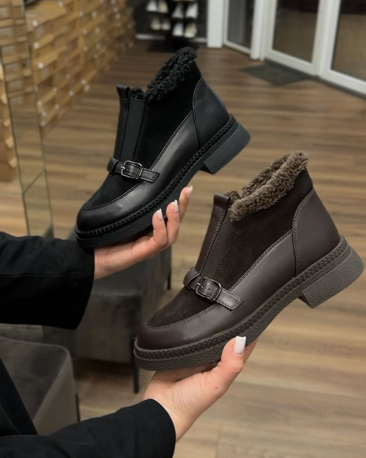 Women's Warm Buckled Ankle Boots