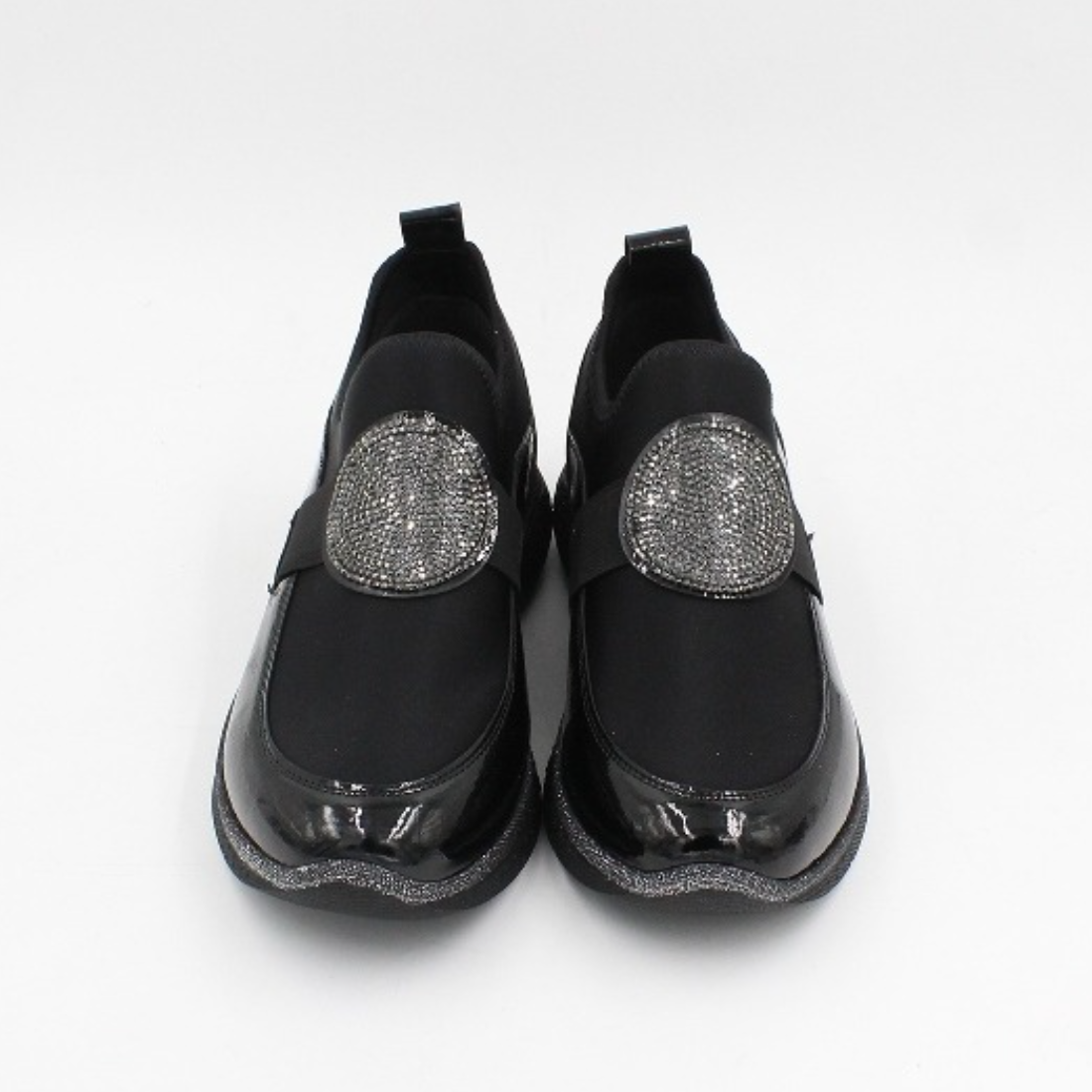 Rhinestone Patent Leather Sneakers