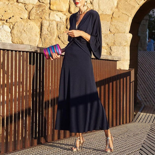 Cool Long Sleeve Plain Maxi Dress