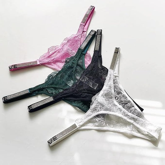 Female Lace Dazling Diamond Thong (3 Packs)