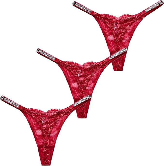 Female Lace Dazling Diamond Thong (3 Packs)