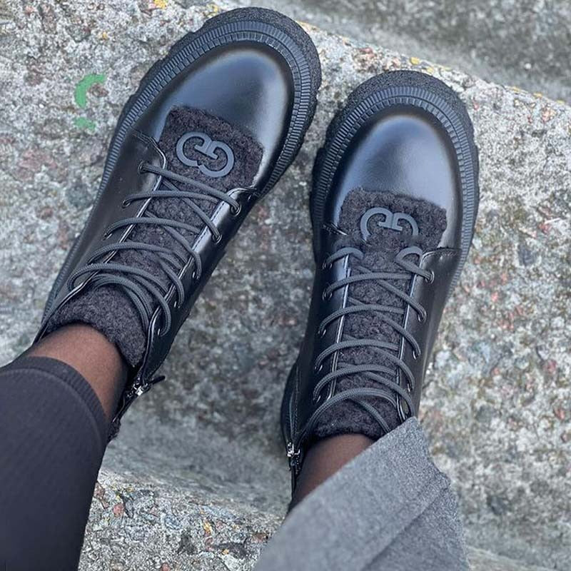 Lambskin Zip-Side Martin Boots