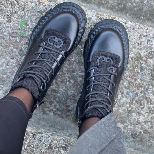 Lambskin Zip-Side Martin Boots