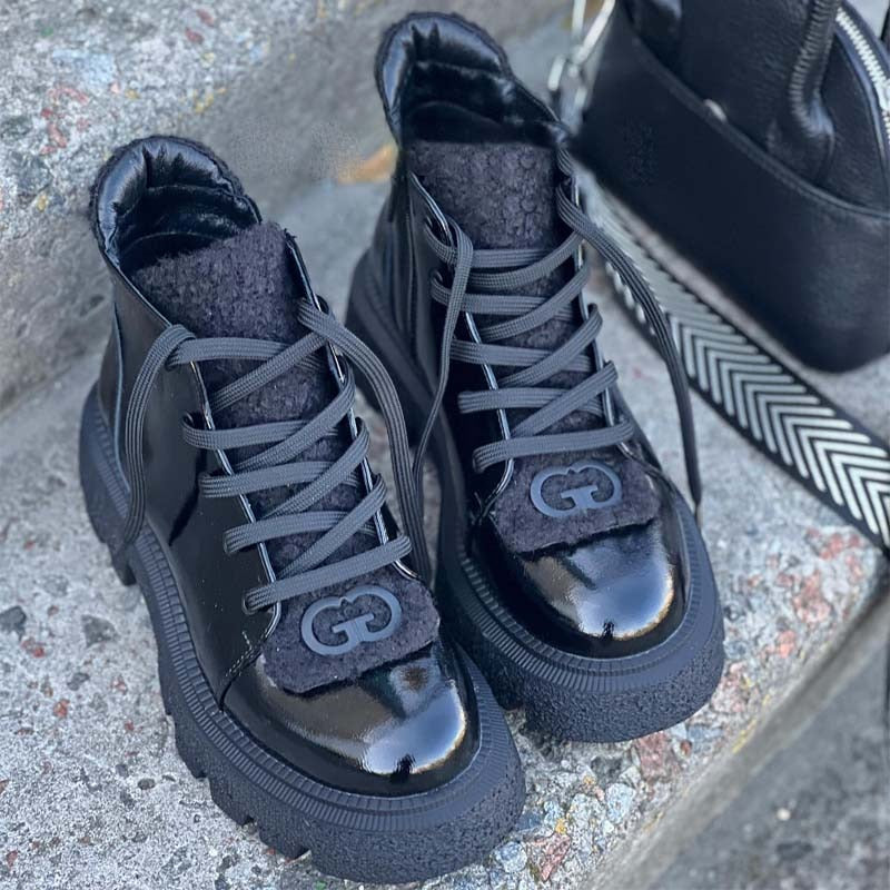 Lambskin Zip-Side Martin Boots