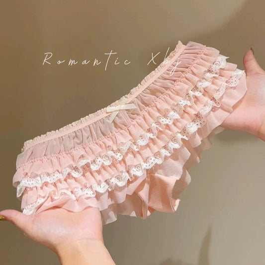 Bow Ruffled Lace Panties (4 Packs)