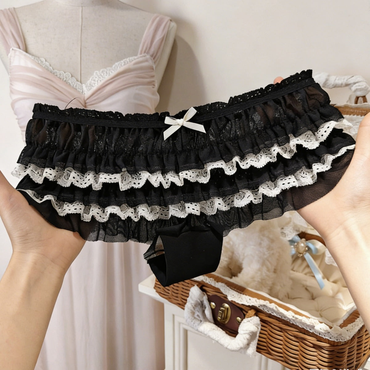 Bow Ruffled Lace Panties (4 Packs)
