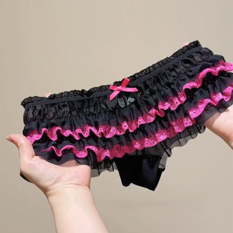 Bow Ruffled Lace Panties (4 Packs)