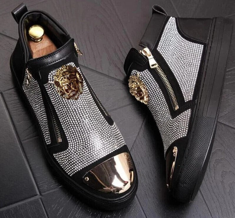 Men's Luxury Rhinestone Thick-soled Sneakers