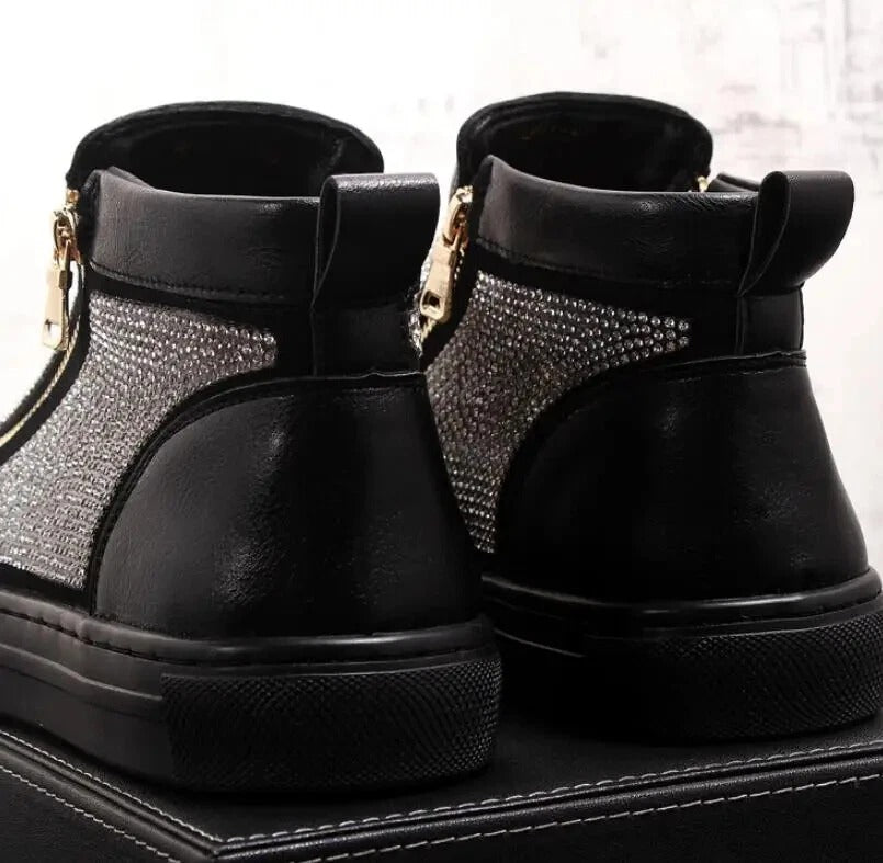Men's Luxury Rhinestone Thick-soled Sneakers