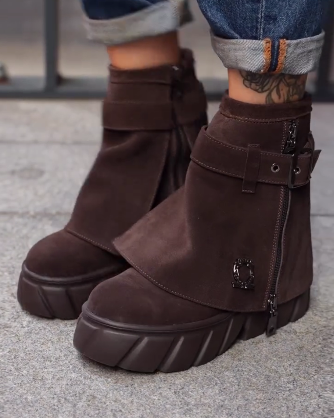 Natural Suede Women's Athletic Boots