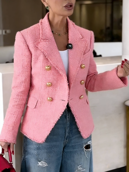 Chic Lapel Double-breasted Jacket
