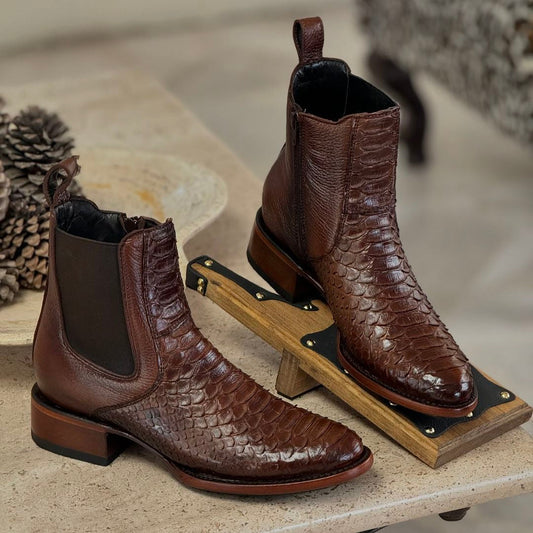Italian Handmade Python Ankle Boots