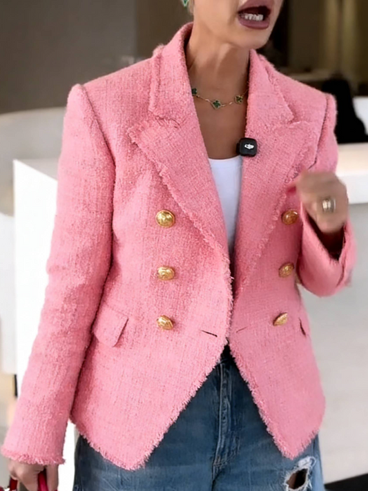 Chic Lapel Double-breasted Jacket
