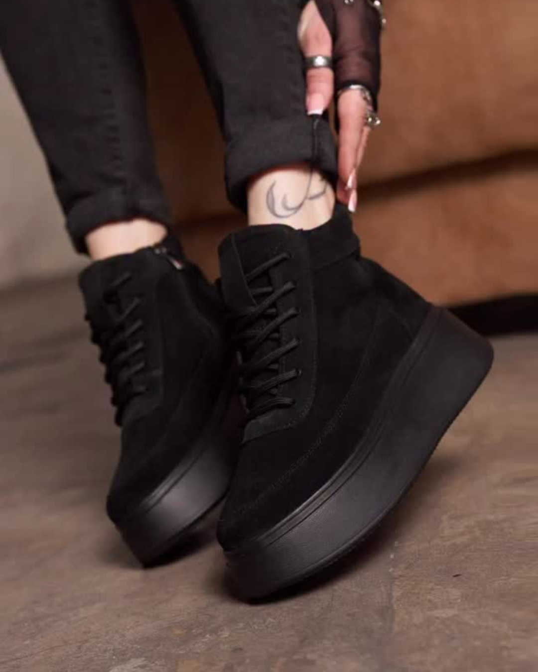 Platform Suede High-top Shoes