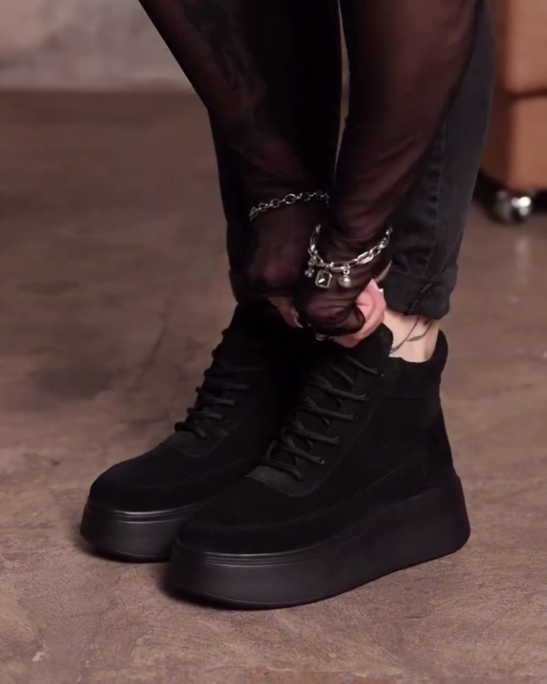 Platform Suede High-top Shoes