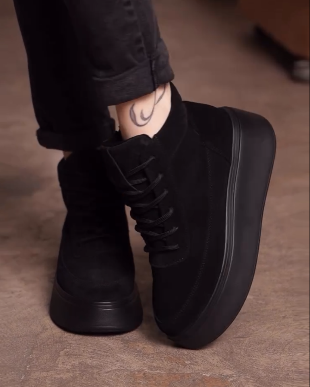 Platform Suede High-top Shoes