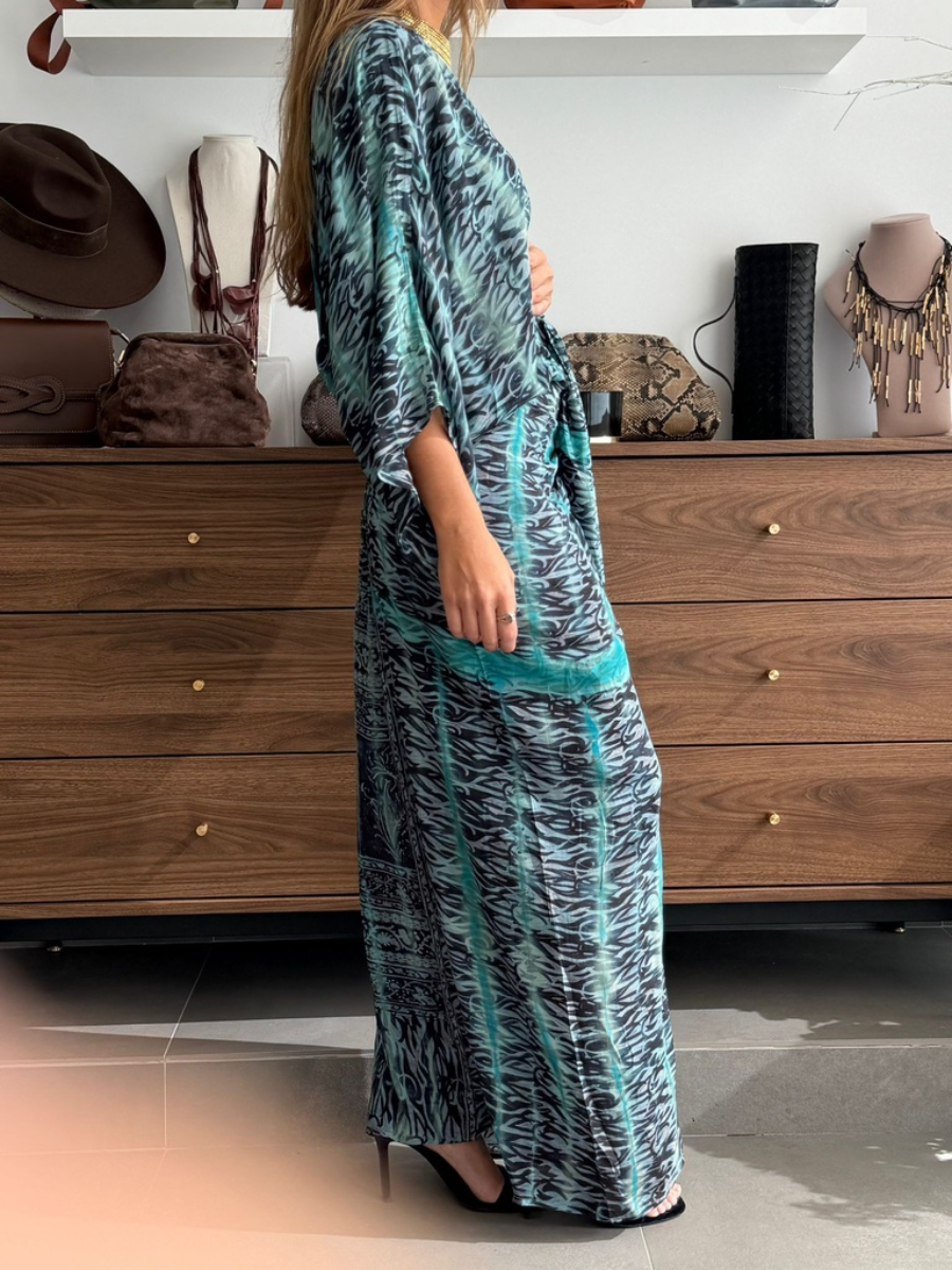 Elegant V-Neck Long Sleeve Dress