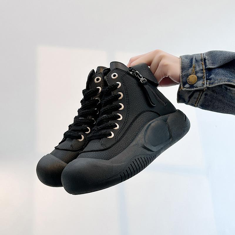 Casual Thick-Soled Waterproof Leather Boots